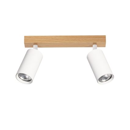 Brilagi - Spot orientable SELE 2xGU10/30W/230V blanc/finition chêne