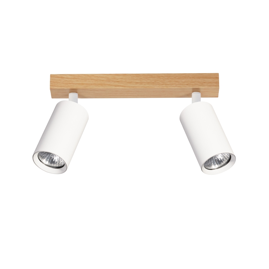 Brilagi - Spot orientable SELE 2xGU10/30W/230V blanc/finition chêne