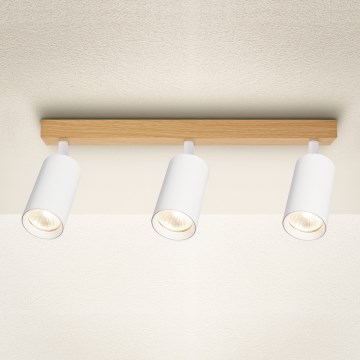 Brilagi - Spot orientable SELE 3xGU10/30W/230V blanc/décor chêne