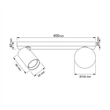 Brilagi - Spot orientable SELE BALL 1xGU10/30W/230V + 1xG9/10W noir