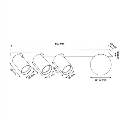 Brilagi - Spot orientable SELE BALL 3xGU10/30W/230V + 1xG9/10W beige