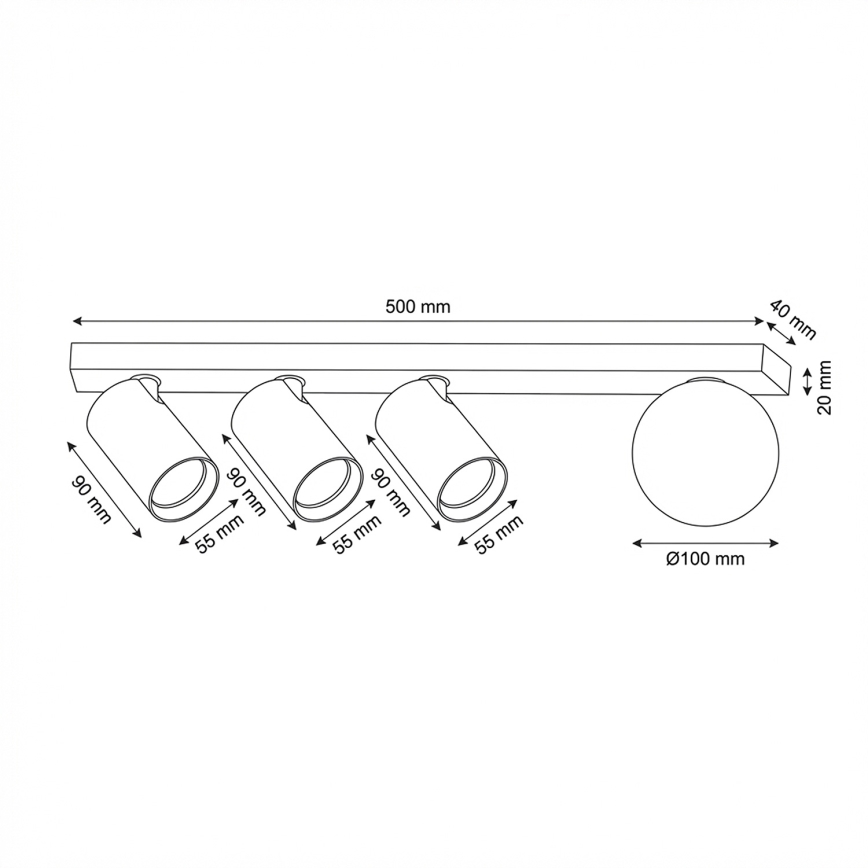 Brilagi - Spot orientable SELE BALL 3xGU10/30W/230V + 1xG9/10W beige