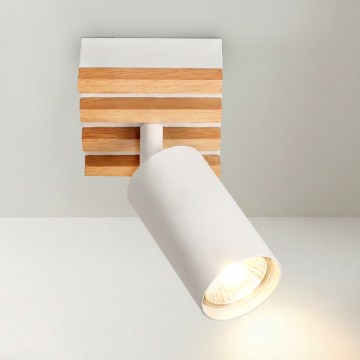 Brilagi - Spot orientable SELE WOOD 1xGU10/30W/230V blanc/bois