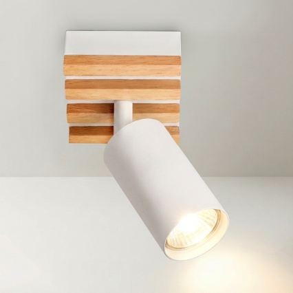 Brilagi - Spot orientable SELE WOOD ACOUSTIC 1xGU10/30W/230V blanc/bois