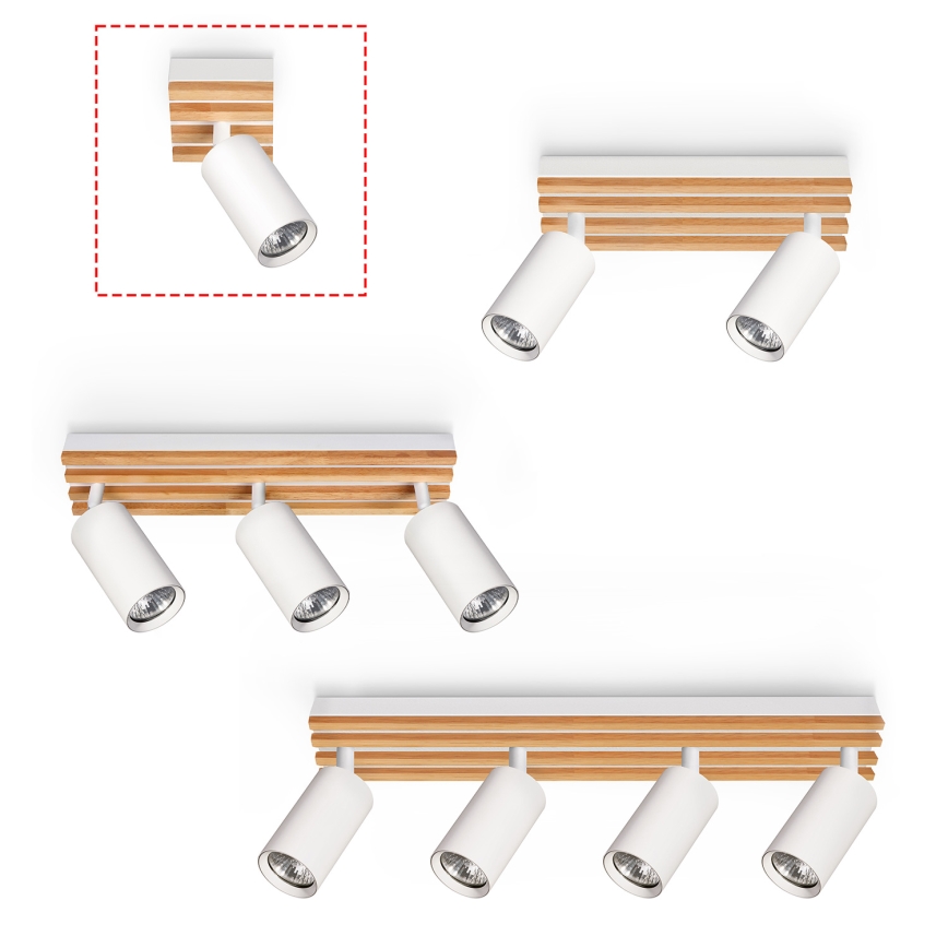 Brilagi - Spot orientable SELE WOOD ACOUSTIC 1xGU10/30W/230V blanc/bois