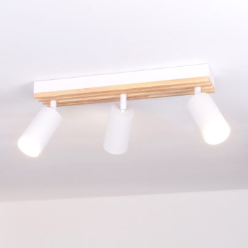 Brilagi - Spot orientable SELE WOOD ACOUSTIC 3xGU10/30W/230V blanc/bois