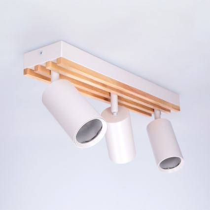 Brilagi - Spot orientable SELE WOOD ACOUSTIC 3xGU10/30W/230V blanc/bois