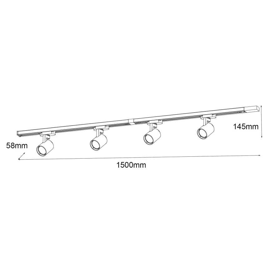 Brilagi - Spot pour rail HUSKY 4xGU10/10W/230V blanc