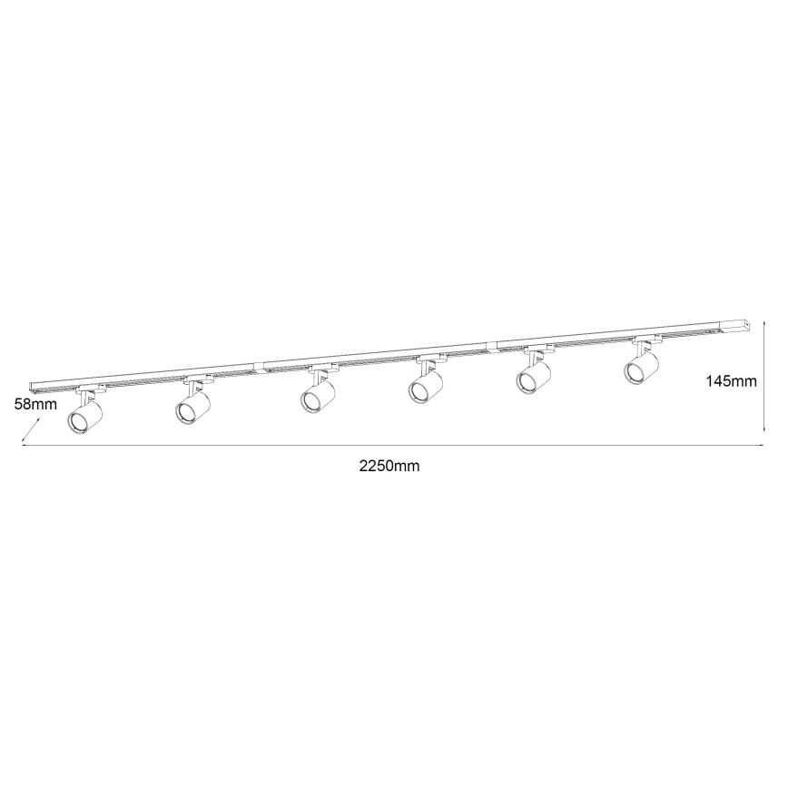 Brilagi - Spot pour rail HUSKY 6xGU10/10W/230V, blanc
