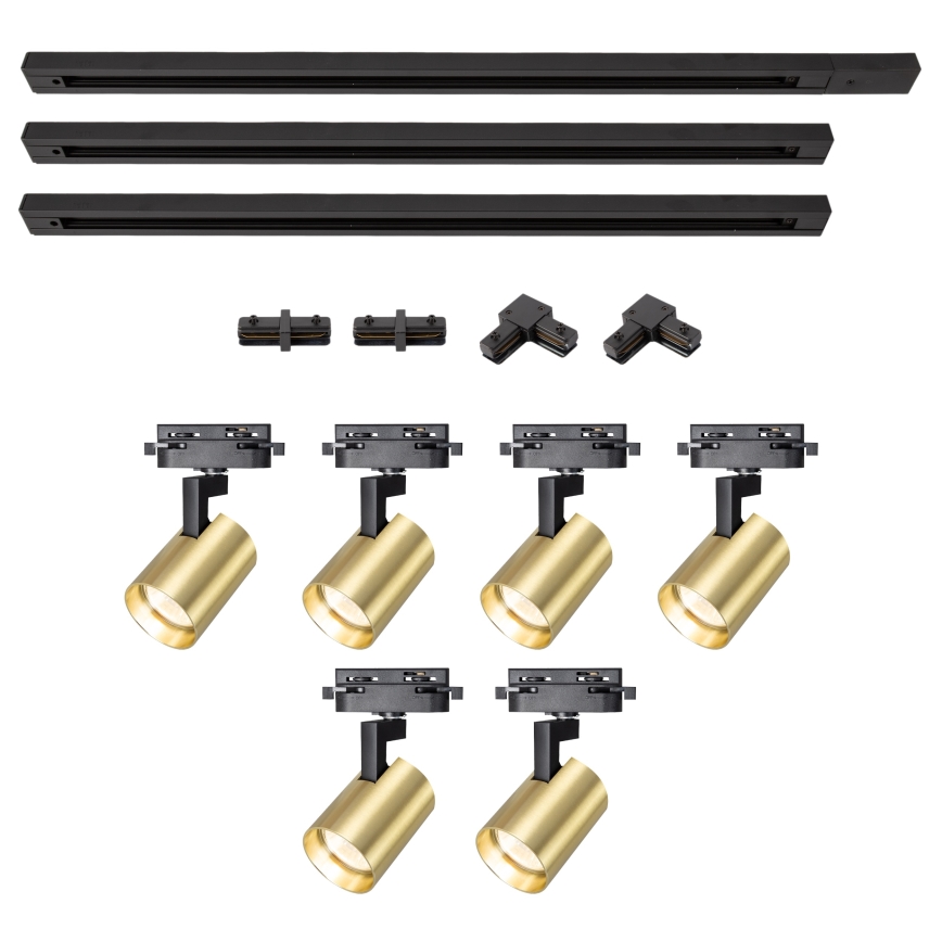 Brilagi - Spot pour rail HUSKY 6xGU10/10W/230V noir/doré