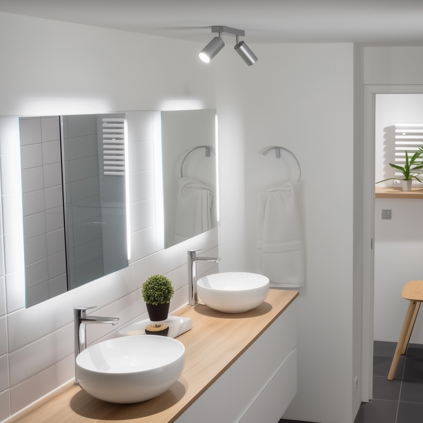 Brilagi - Spot salle de bain SELE 2xGU10/30W/230V IP44 argent