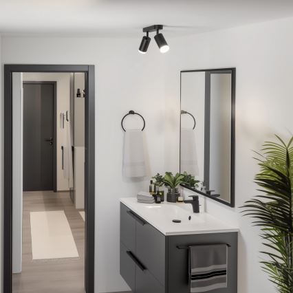Brilagi - Spot salle de bain SELE 2xGU10/30W/230V IP44 noir