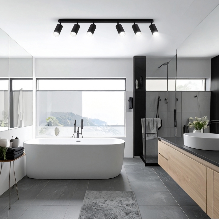 Brilagi - Spot salle de bain SELE 6xGU10/30W/230V IP44 noir