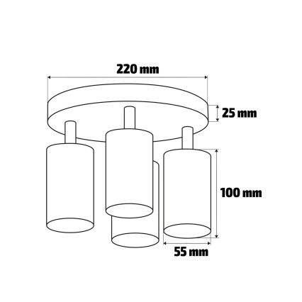Brilagi - Spot salle de bain SELE AQUA 4xGU10/30W/230V IP44 noir