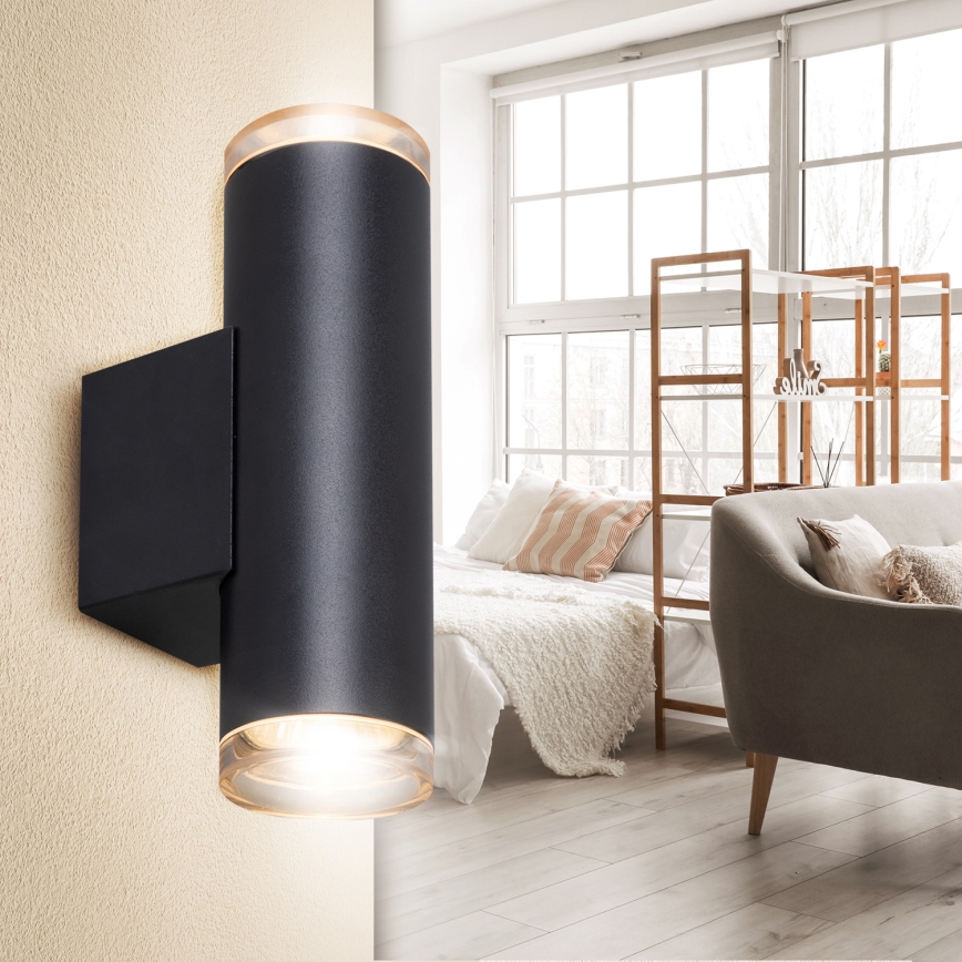 Brilagi - Spot mural pour salle de bain SELE AQUA 4xGU10/30W/230V IP44 noir
