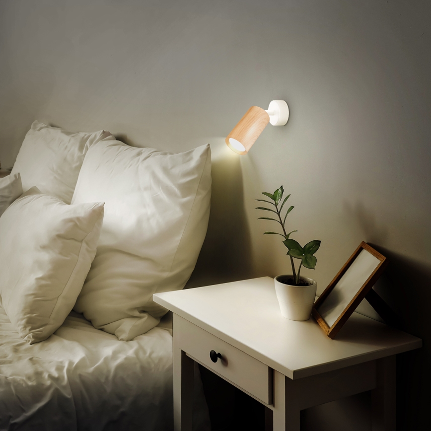 Brilagi - Spot SELE 1xGU10/30W/230V blanc/décor en chêne