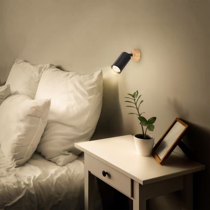 Brilagi - Spot SELE 1xGU10/30W/230V noir/décor chêne