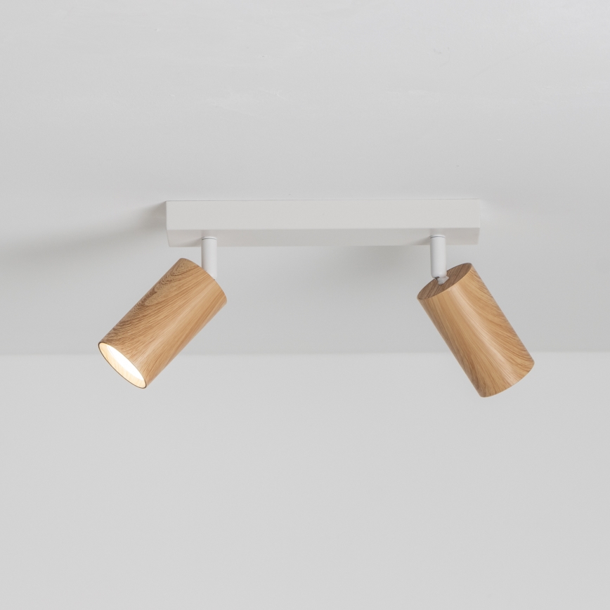 Brilagi - Spot SELE 2xGU10/30W/230V blanc/décor en chêne