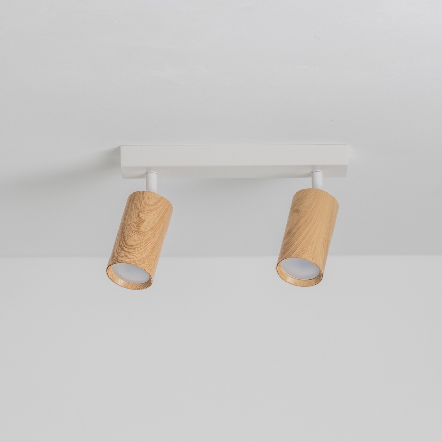 Brilagi - Spot SELE 2xGU10/30W/230V blanc/décor en chêne
