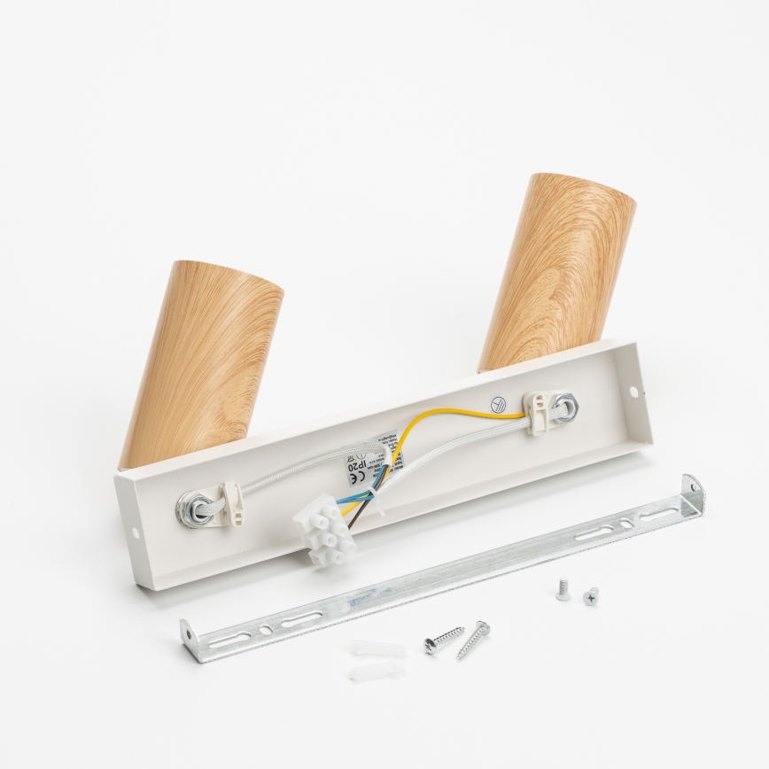 Brilagi - Spot SELE 2xGU10/30W/230V blanc/décor en chêne