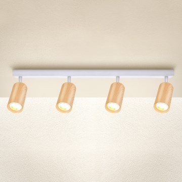 Brilagi - Spot SELE 4xGU10/30W/230V blanc/décor en chêne