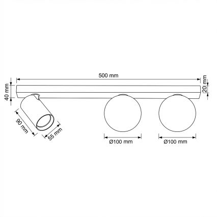 Brilagi - Spot SELE BALL 1xGU10/30W/230V + 2xG9/10W beige