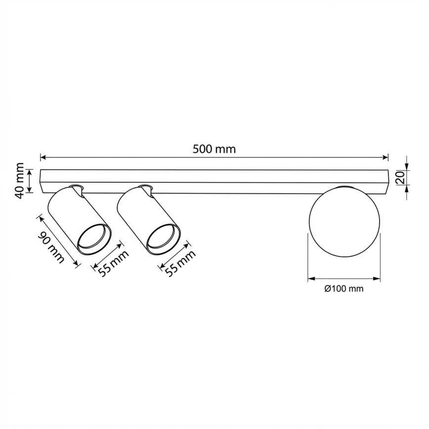 Brilagi - Spot SELE BALL 2xGU10/30W/230V + 1xG9/10W blanc