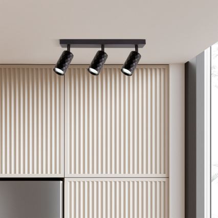 Brilagi - Spot SELE DIAMANT 3xGU10/30W/230V noir