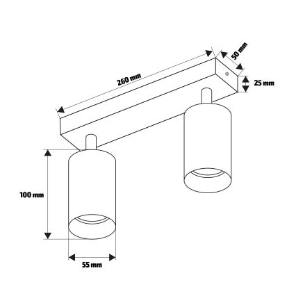 Brilagi - Spot SELE MODERN 2xGU10/30W/230V noir