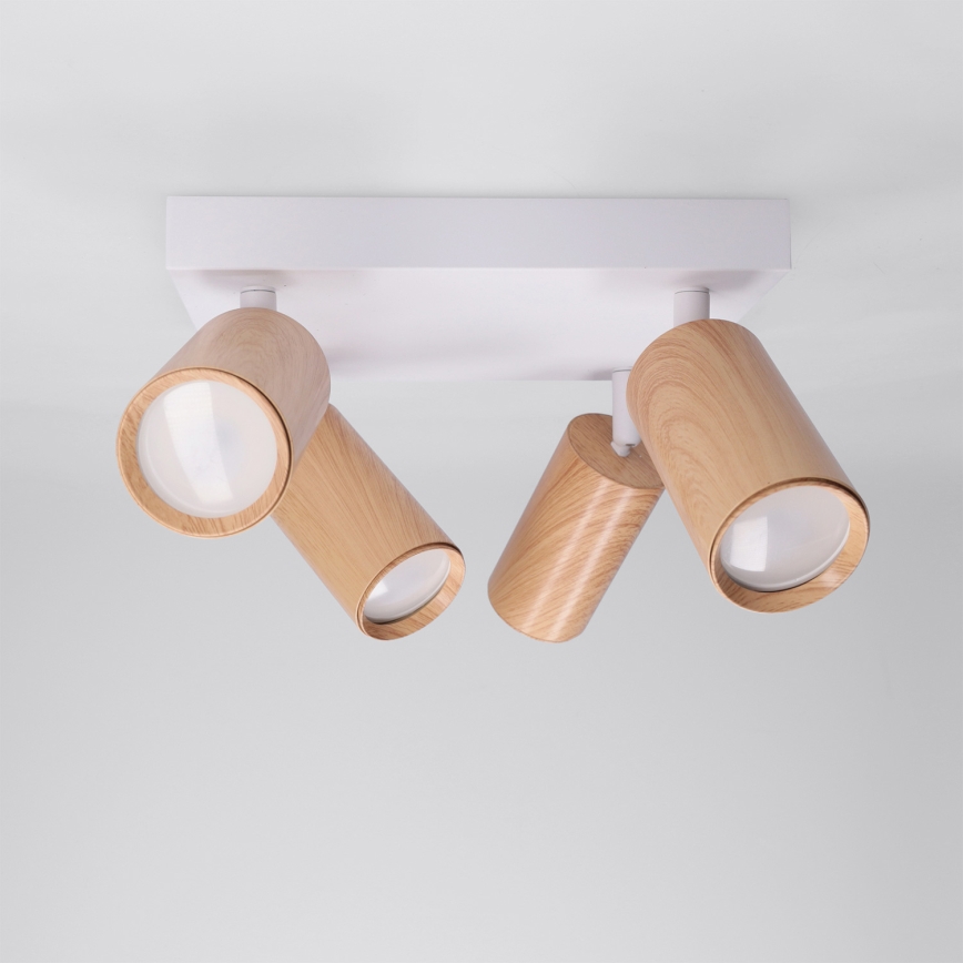 BRILAGI - Spot SELE SQUARE 4xGU10/30W/230V blanc/décor chêne