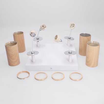 BRILAGI - Spot SELE SQUARE 4xGU10/30W/230V blanc/décor chêne