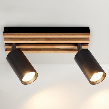 Brilagi - Spot SELE WOOD 2xGU10/30W/230V noir/bois