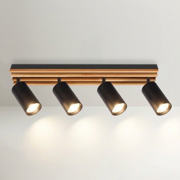 Brilagi - Spot SELE WOOD 4xGU10/30W/230V noir/bois