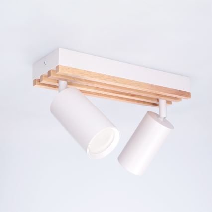 Brilagi - Spot SELE WOOD ACOUSTIC 2xGU10/30W/230V blanc/bois