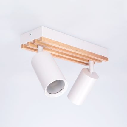 Brilagi - Spot SELE WOOD ACOUSTIC 2xGU10/30W/230V blanc/bois