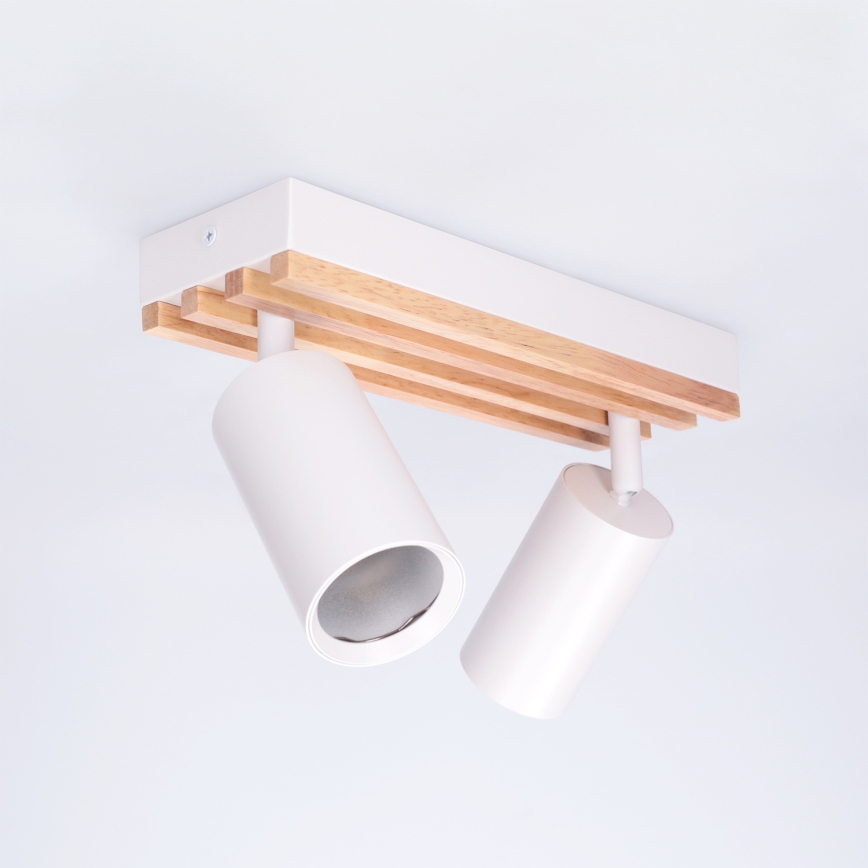 Brilagi - Spot SELE WOOD ACOUSTIC 2xGU10/30W/230V blanc/bois