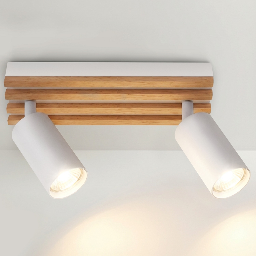 Brilagi - Spot SELE WOOD ACOUSTIC 2xGU10/30W/230V blanc/bois