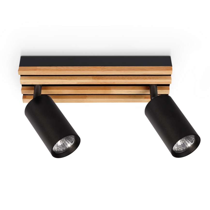 Brilagi - Spot SELE WOOD ACOUSTIC 2xGU10/30W/230V noir/bois