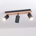 Brilagi - Spot SELE WOOD ACOUSTIC 3xGU10/30W/230V noir/bois