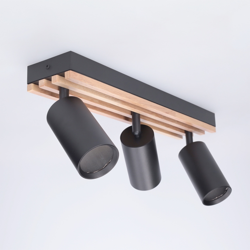 Brilagi - Spot SELE WOOD ACOUSTIC 3xGU10/30W/230V noir/bois