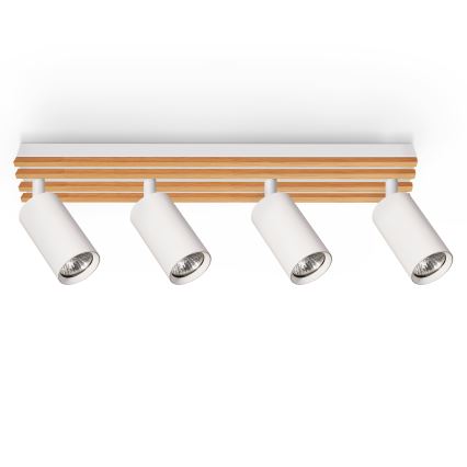 Brilagi - Spot SELE WOOD ACOUSTIC 4xGU10/30W/230V blanc/bois