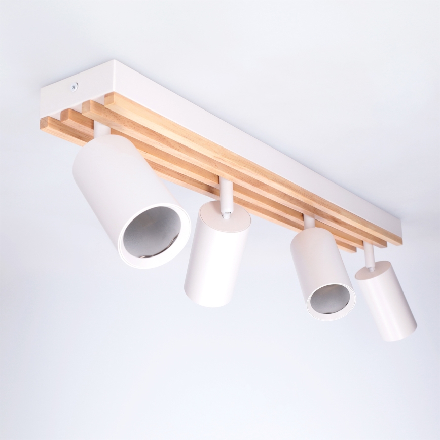 Brilagi - Spot SELE WOOD ACOUSTIC 4xGU10/30W/230V blanc/bois