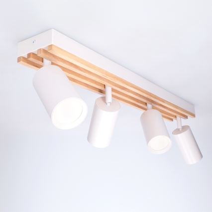 Brilagi - Spot SELE WOOD ACOUSTIC 4xGU10/30W/230V blanc/bois