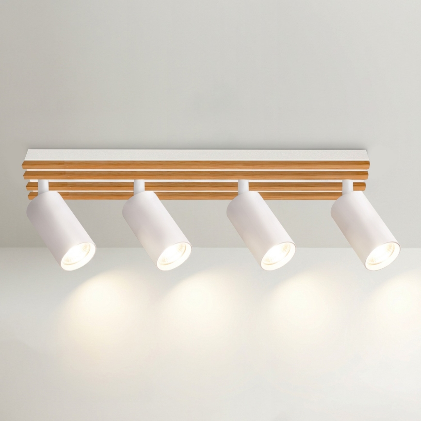 Brilagi - Spot SELE WOOD ACOUSTIC 4xGU10/30W/230V blanc/bois