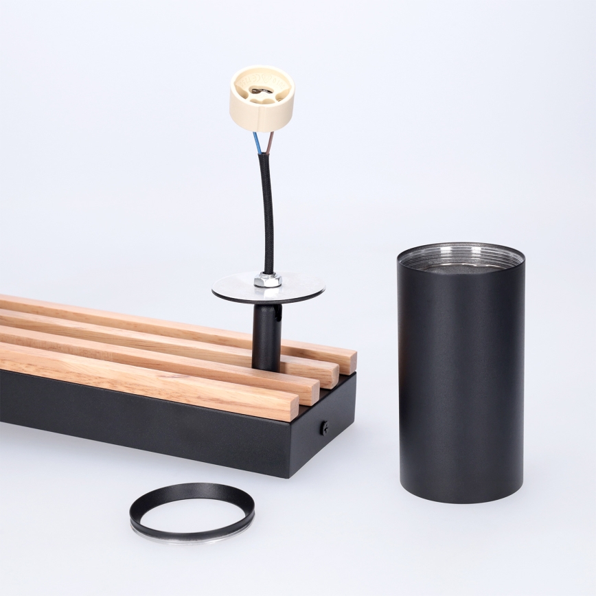 Brilagi - Spot SELE WOOD ACOUSTIC 4xGU10/30W/230V noir/bois