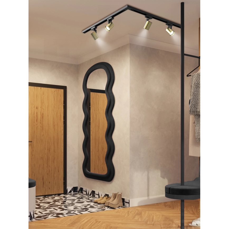 Brilagi - Spot sur rail HUSKY 4x GU10/10W/230V noir/doré