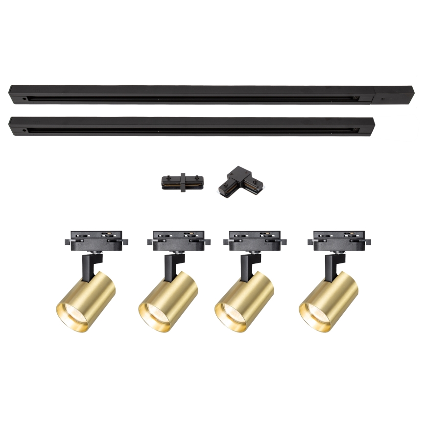 BRILAGI - Spot pour système sur rail HUSKY 4xGU10/10W/230V 150 cm noir/doré