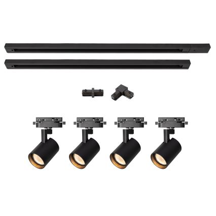Brilagi - Spot sur rail HUSKY 4xGU10/10W/230V noir