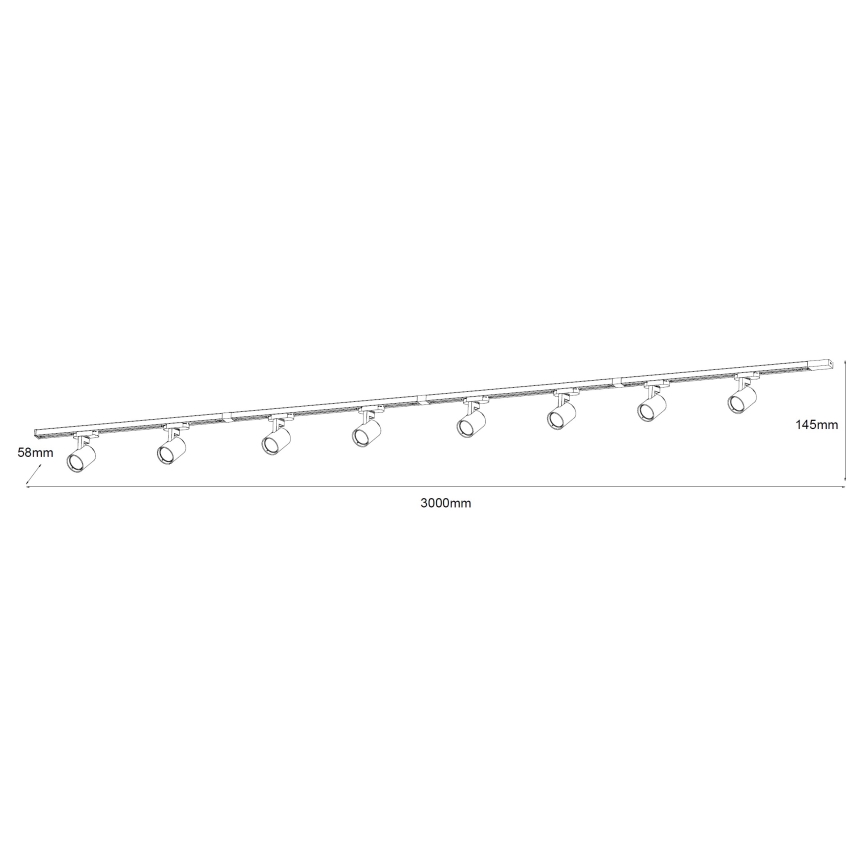 Brilagi - Spot sur rail HUSKY 8xGU10/10W/230V noir/doré