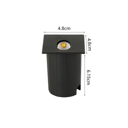 Brilagi - STAIRDOT Luminaire encastré d'extérieur LED/2W/230V, noir, IP65, carré